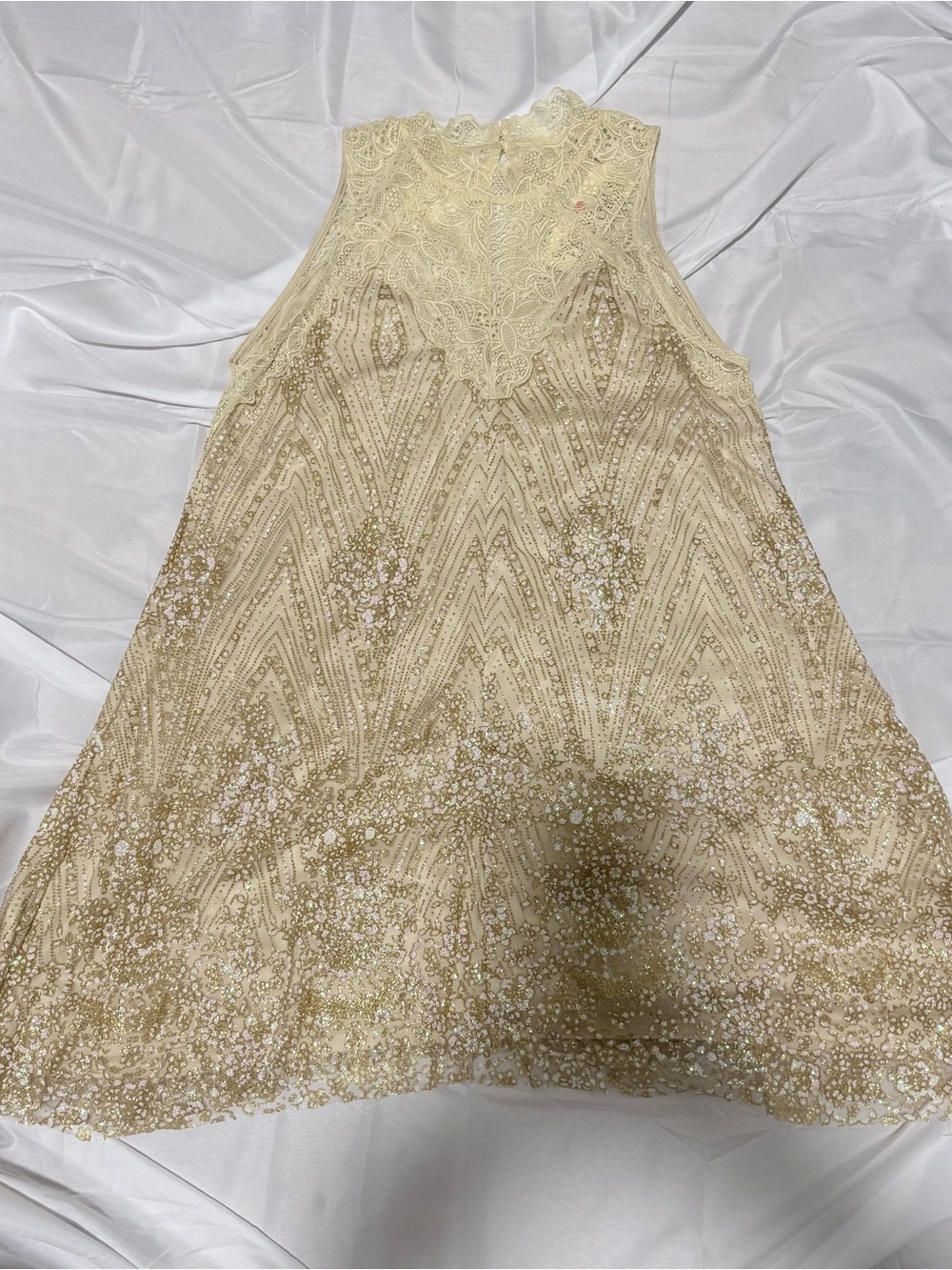 Southern Fried Chics 2XL Champagne Gold Glitter Sparkle Dress – NWT